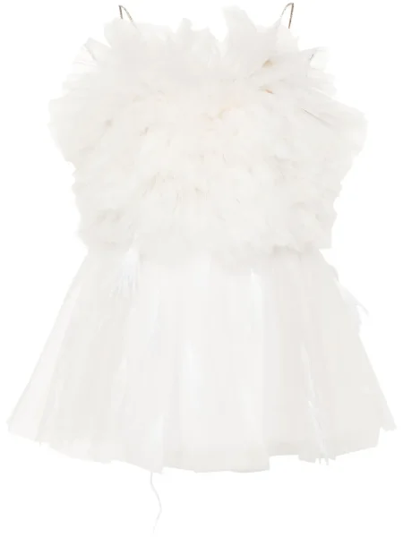Rochie Loulou cu volane alb