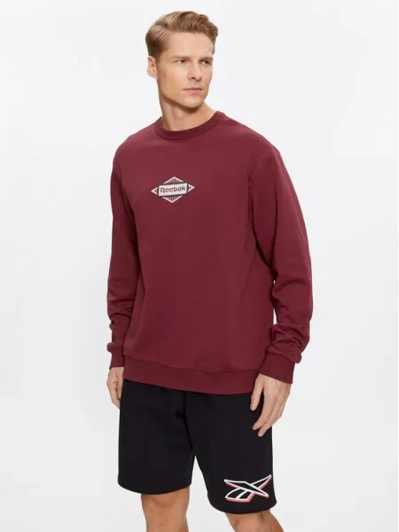 Класически суитчър Reebok с принт винено червено