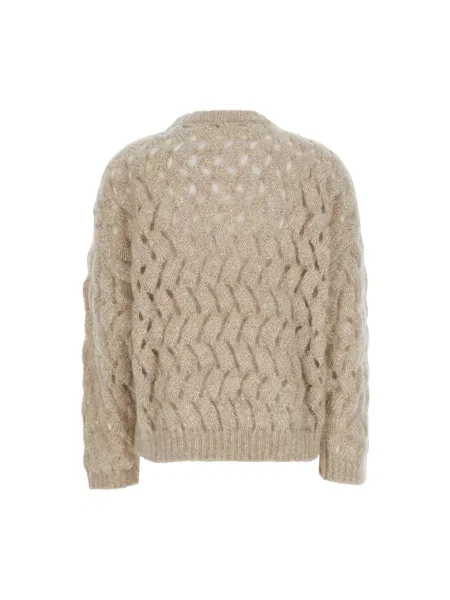 Sweter Brunello Cucinelli wełniany beżowy