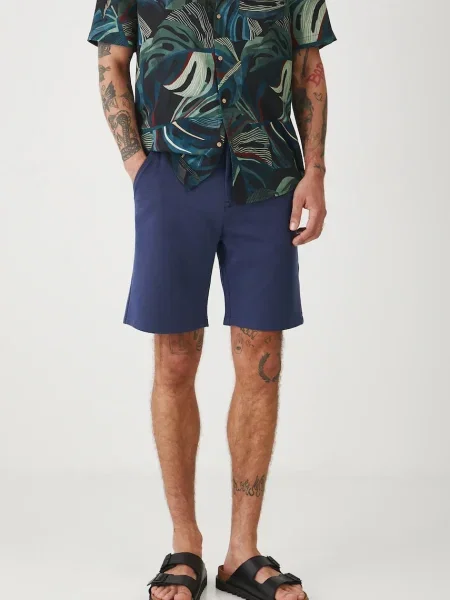 Къс панталон Medicine с меланжов десен тъмносиньо