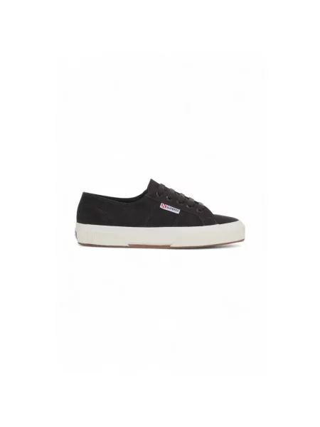 Sneakersy Superga sznurowane zamszowe czarne