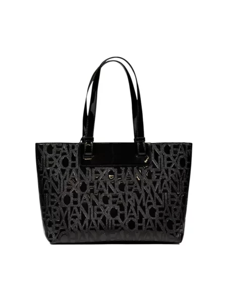Torebka Armani Exchange z autografem biznesowa czarna