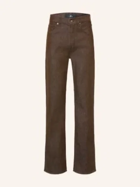 7 For All Mankind Jeansy Easy Straight O Prostym Kroju braun brązowe