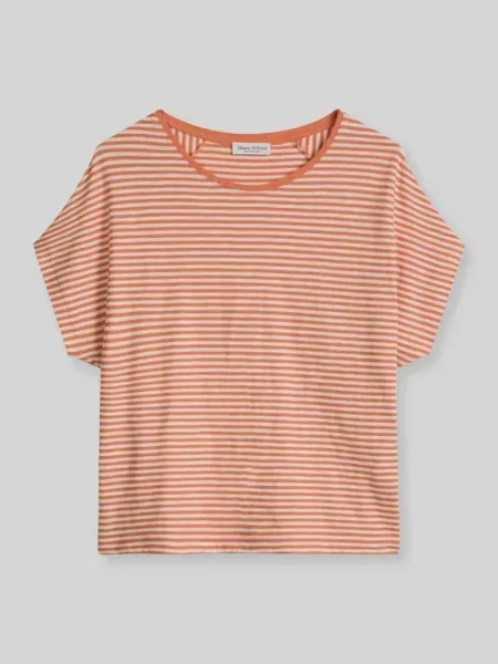 T-shirt o kroju relaxed fit z czystej bawełny Marc O'polo pomarańczowa