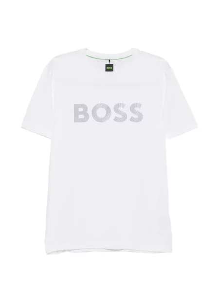 Tricou Boss cu imagine alb