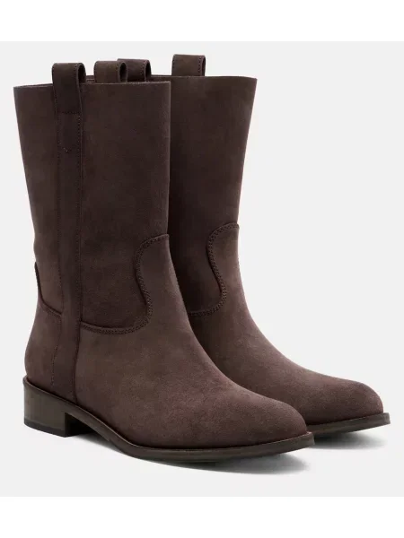 Čevlji do gležnjev Aquazzura iz semiša obrezano rjava