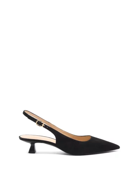 Czółenka Stuart Weitzman z otwartą piętą czarna