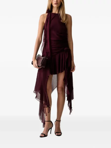 Rochie Bardot asimetrică violet
