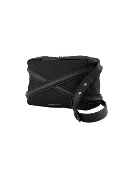 Torba crossbody Alexander Mcqueen skórzana czarna