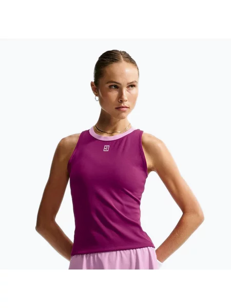 Koszulka tenisowa dziecięca Nike Court Advantage true berry/white biała