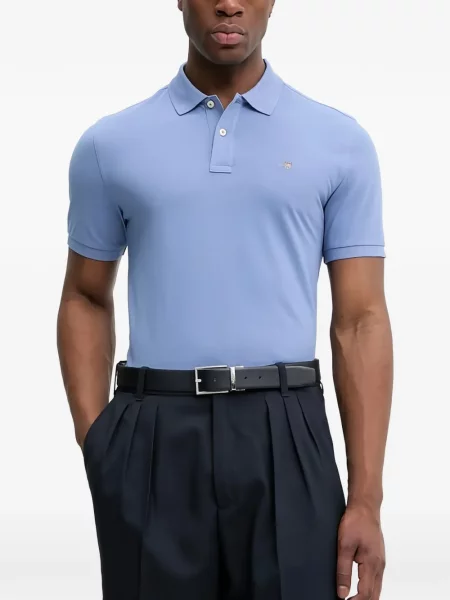 Tricou polo Gant cu broderie albastru