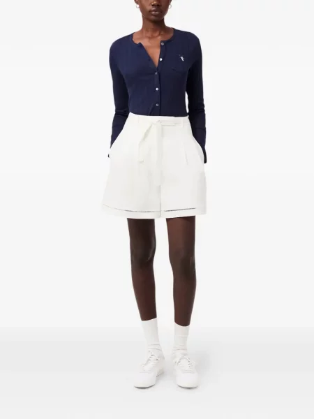 Cu centură pantaloni scurți Lacoste alb