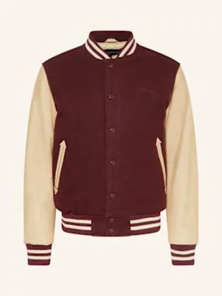 Schott Nyc Kurtka W Stylu College rot beżowa