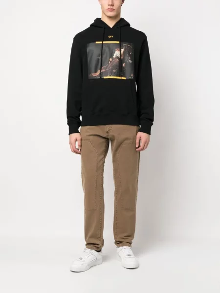 Mikina s kapucí Off-white s potiskem