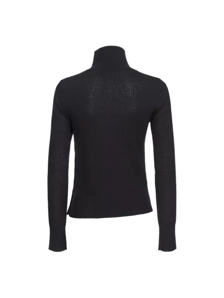 Sweter z golfem Pinko wełniany do golfa czarny