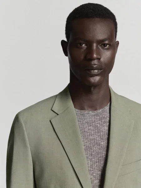 Marynarka garniturowa Milan slim fit Mężczyzna 50 MANGO MAN zielony