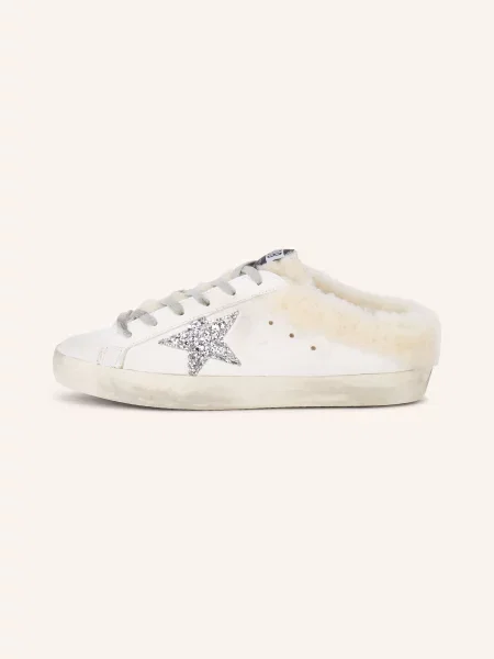 Golden Goose Mules Super-Star režná / stříbrná
