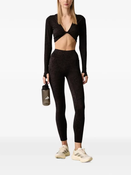 Decupat geacă Adidas cu glugă cu model piele de șarpe alb