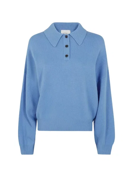 Gulerat tricou polo Lisa Yang din cașmir albastru