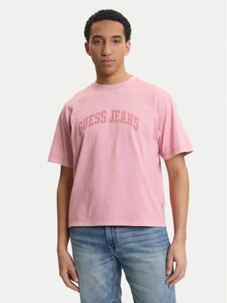 Guess Jeans Póló Regular Fit rózsaszín