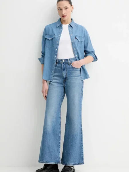 Levi's jeans RIBCAGE BELLS albastru