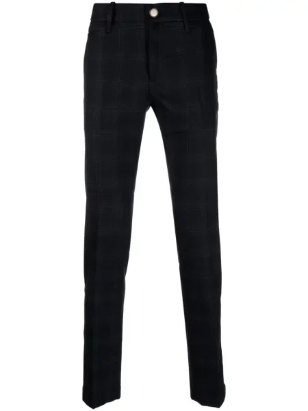 Pantaloni Jacob Cohën de lână în carouri albastru