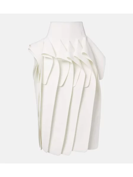 Spódnica midi Maticevski drapowana do kolan biała