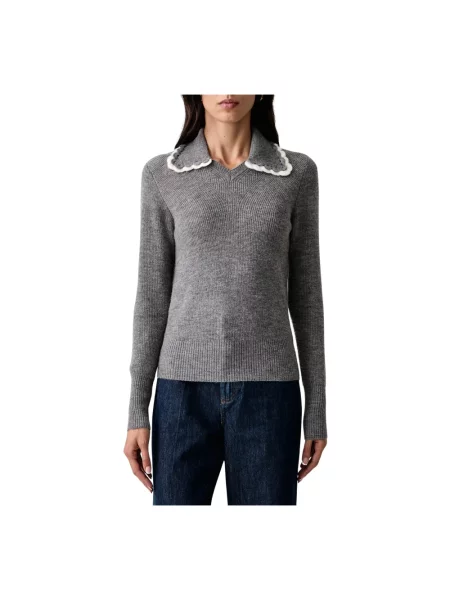Sweter Twinset wełniany szary