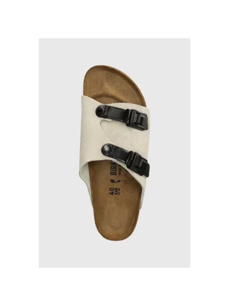 Klapki Birkenstock skórzane beżowe