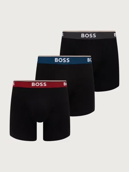BOSS bokserki dopasowane z bawełną BoxerBr 3P Power czarne