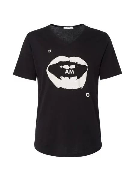 Tricou Fendi cu imagine cu decolteu în V negru