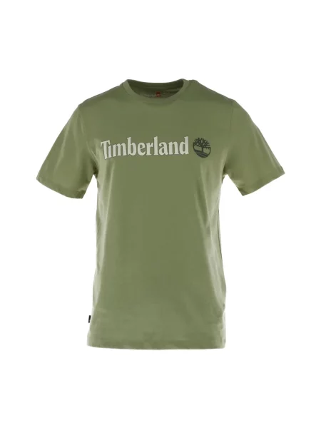 Koszulka Timberland z nadrukiem z krótkim rękawem zielona