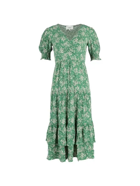 Rochie midi Ba&sh cu model floral cu imagine până la genunchi verde