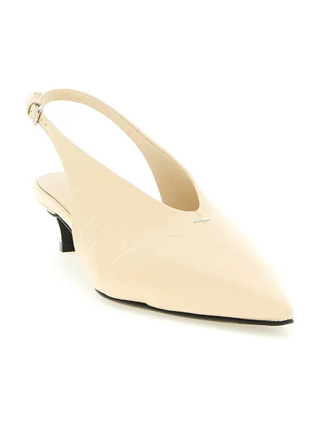 Czółenka Jil Sander skórzana beżowa
