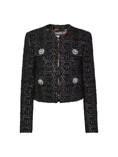 Marynarka Philipp Plein tweedowa czarna