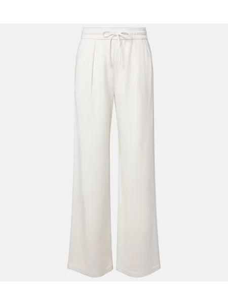 Pantaloni sport Max Mara de mătase alb