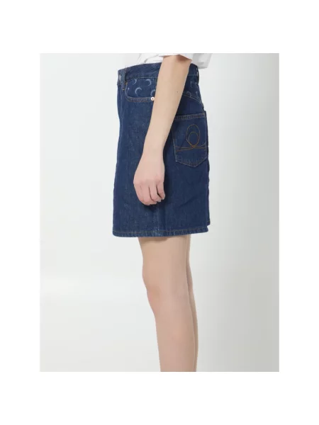 Szorty jeansowe Marine Serre z wysoką talią niebieskie