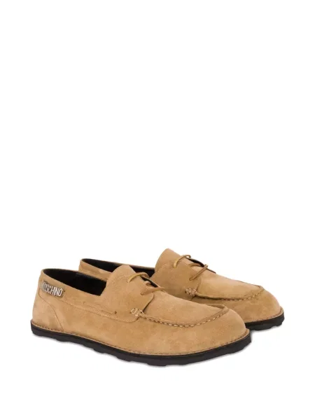 Pantofi loafer Moschino cu autograf maro