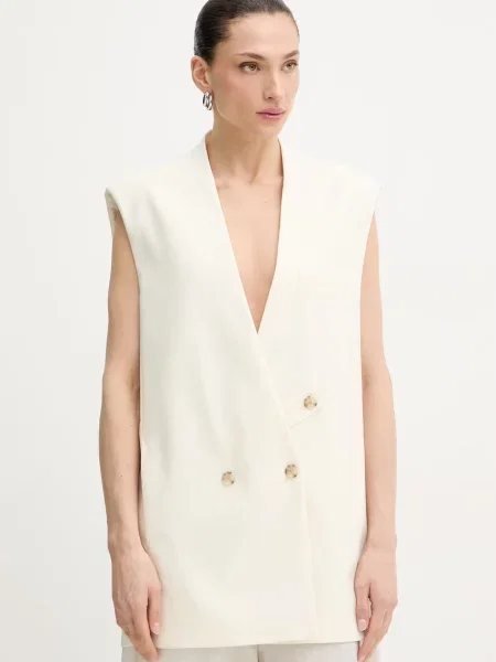 BOSS kamizelka z dodatkiem wełny Jawikiri biała