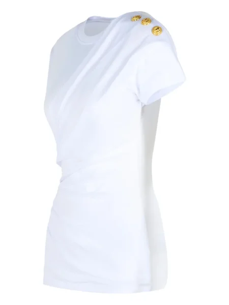 Tricou Balmain drapate alb