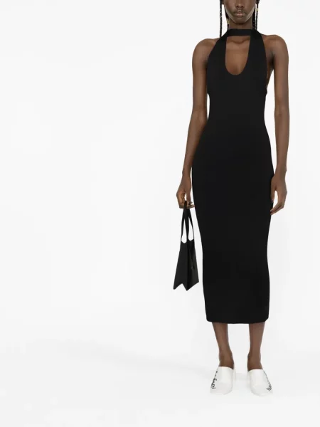 Midi šaty Mm6 Maison Margiela s výstřihem halter