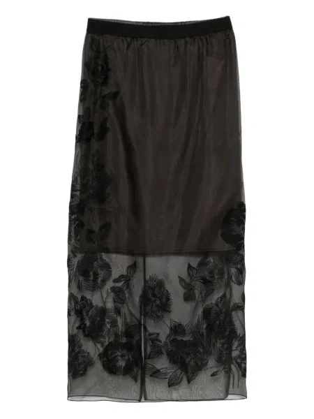 Fustă Liviana Conti cu model floral maro
