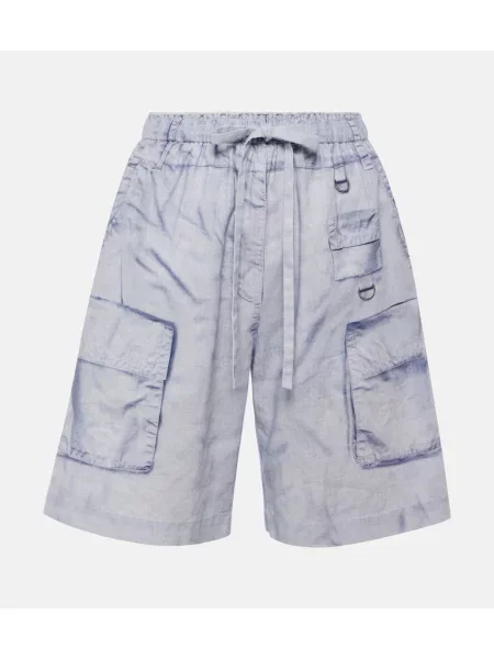 Lniane bermudy Acne Studios niebieskie