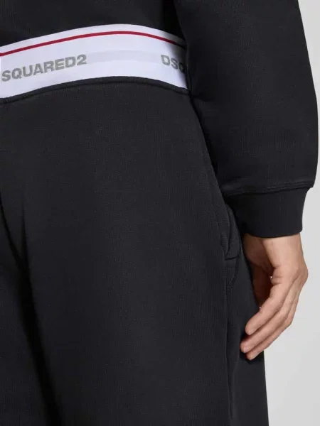 Spodnie z szerokimi nogawkami z czystej bawełny model Dsquared2 Ready To Wear czarne