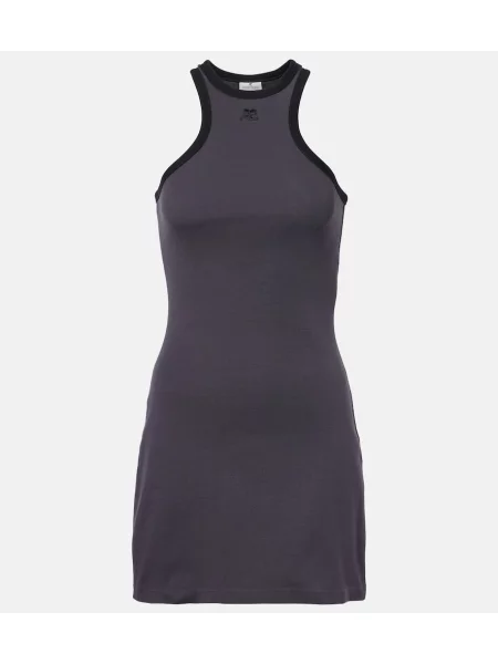 Sukienka Courreges z dżerseju niebieska