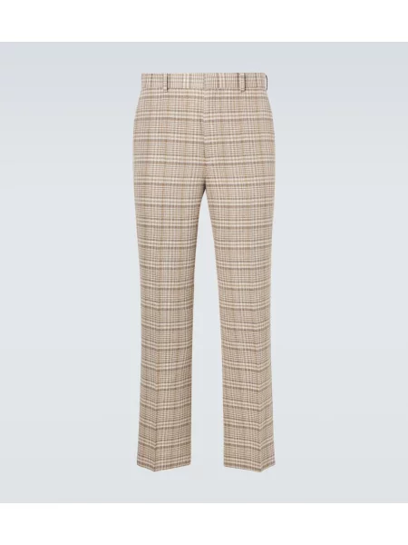 Pantaloni Auralee de in în carouri bej