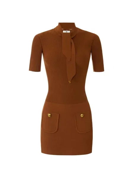 Rochie mini Elisabetta Franchi tricotate maro