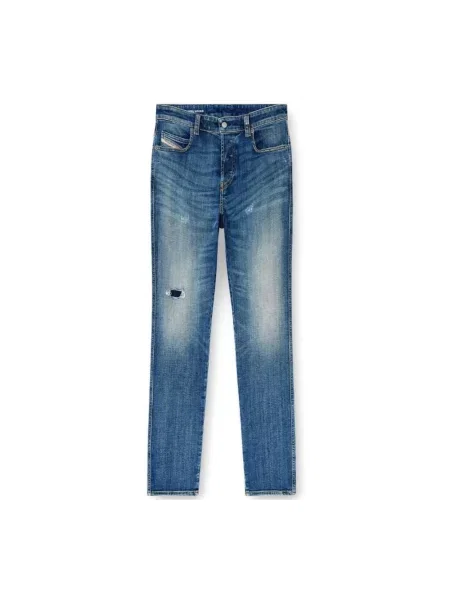 Jeansy Diesel z przetarciami niebieskie