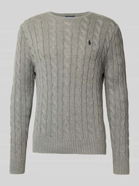 Sweter Ralph Lauren z logo szary