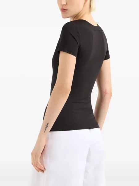 Tricou Armani Exchange cu broderie negru